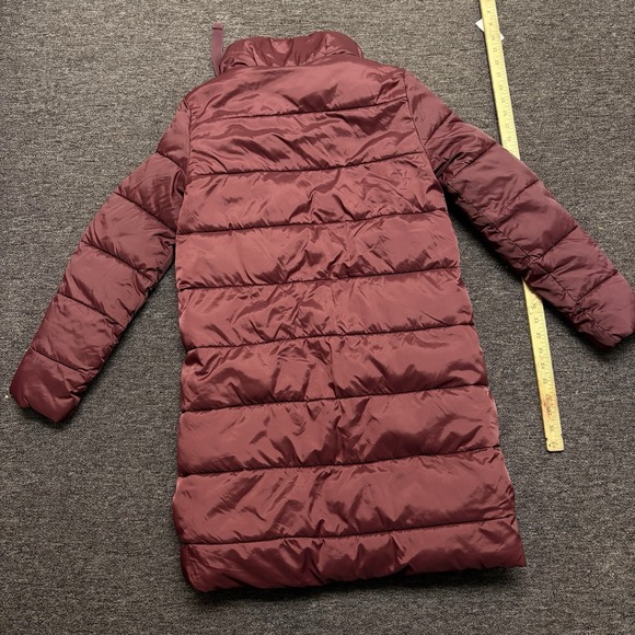 Barbour Weatheram Longline Quilted Puffer Coat Purple Wine SIZE 4 US Women - Picture 2 of 12